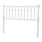 Baxton Studio Juliette Turned Spindle Headboard - Crafted Wood Panel with Decorative Spoke Design for Cottage Farmhouse Bedroom, King, White